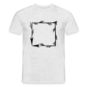 Floral Garland Flowers Hearts 34 Drawing Area 34 - Men's T-Shirt - heather grey - Front - AI Model Male 178 dark (178cm)