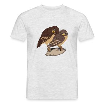 Eule - Männer T-Shirt - Grau meliert - Vorne - AI Model Male 178 dark (178cm)