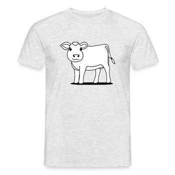 cow cute animal farm animals funny cows new 11 - Men's T-Shirt - heather grey - Front - AI Model Male 178 dark (178cm)