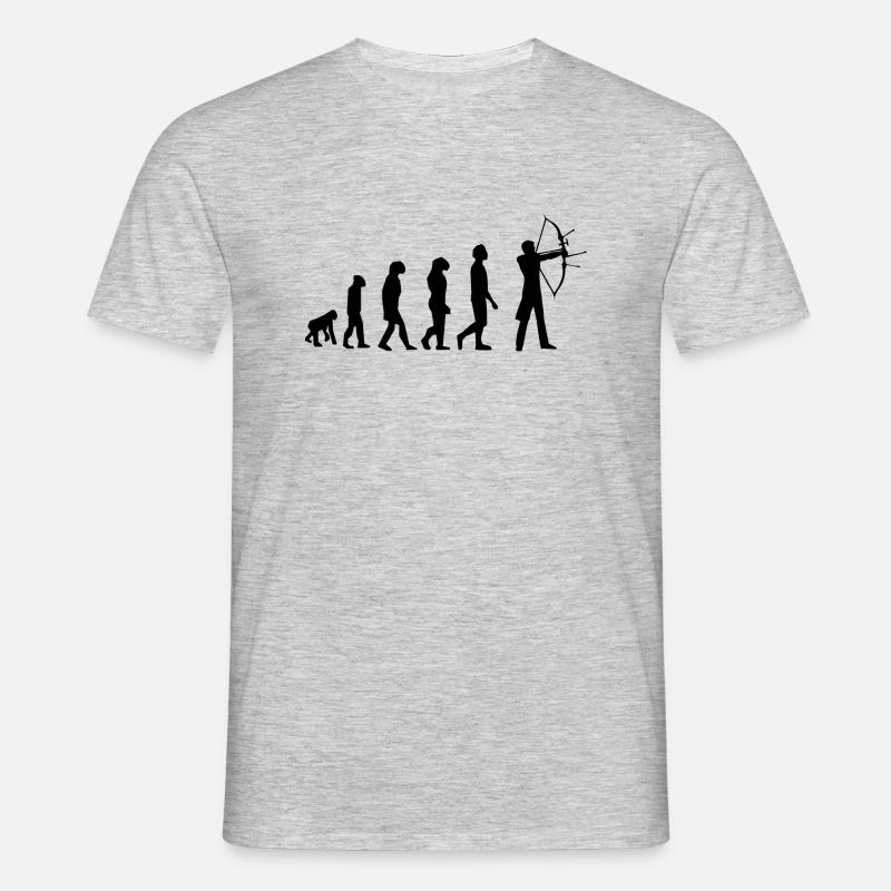 Evolution des Bogenschießens - Männer T-Shirt - Grau meliert