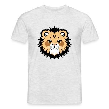 Royal Cartoon Lion Lions Comic 15 - Men's T-Shirt - heather grey - Front - AI Model Male 178 dark (178cm)