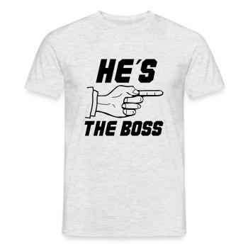 hes the boss - Men's T-Shirt - heather grey - Front - AI Model Male 178 dark (178cm)