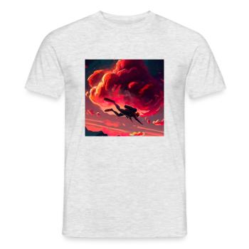 Flying Skydiving Diver at sunset - Men's T-Shirt - heather grey - Front - AI Model Male 178 dark (178cm)