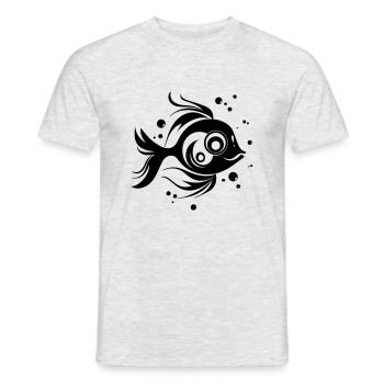 Süßer Fisch schwimmt im Meer - Illustration - Männer T-Shirt - Grau meliert - Vorne - AI Model Male 178 dark (178cm)