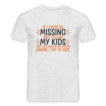 Si jamais je disparais, suivez simplement mes enfants 4 - T-shirt homme - gris chiné - Devant - AI Model Male 178 dark (178cm)