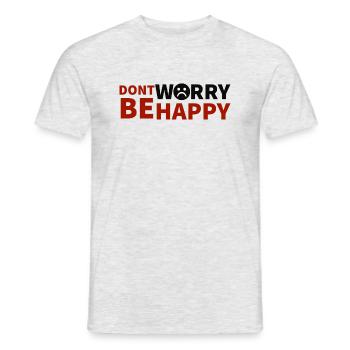 don´t worry be happy - Männer T-Shirt - Grau meliert - Vorne - AI Model Male 178 dark (178cm)