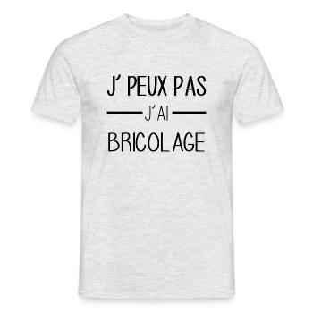 Je peux pas j'ai bricolage j'peux pas j'ai bricole - T-shirt homme - gris chiné - Devant - AI Model Male 178 dark (178cm)