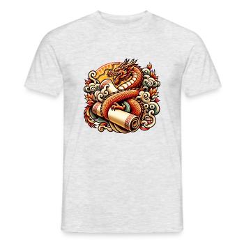 Colorful Chinese Traditional Dragon - Men's T-Shirt - heather grey - Front - AI Model Male 178 dark (178cm)