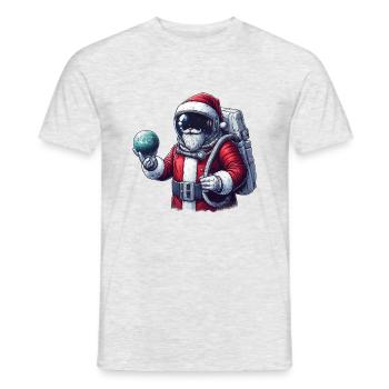 Idée cadeau Père Noël astronaute - T-shirt homme - gris chiné - Devant - AI Model Male 178 dark (178cm)