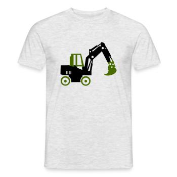 excavatrice - T-shirt homme - gris chiné - Devant - AI Model Male 178 dark (178cm)