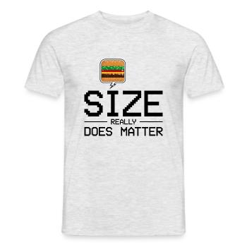 La taille compte vraiment - Burger Humour Gift - T-shirt homme - gris chiné - Devant - AI Model Male 178 dark (178cm)