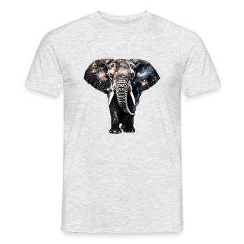 Universe - Elephant - Stars - Men's T-Shirt - heather grey - Front - AI Model Male 178 dark (178cm)
