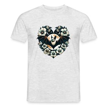 Chauve-souris fleur de lune - T-shirt homme - gris chiné - Devant - AI Model Male 178 dark (178cm)