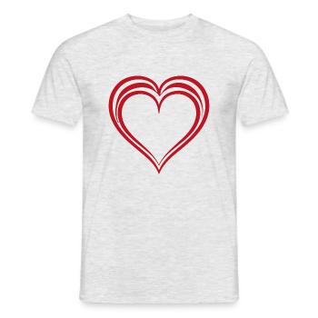 Herz - Männer T-Shirt - Grau meliert - Vorne - AI Model Male 178 dark (178cm)