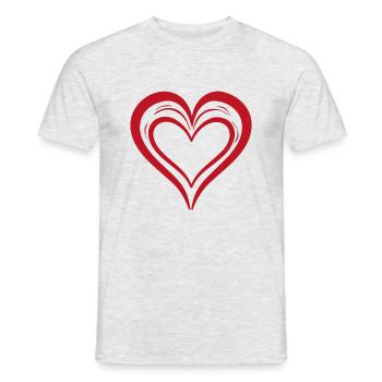 Herz - Männer T-Shirt - Grau meliert - Vorne - AI Model Male 178 dark (178cm)