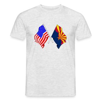 Drapeau des États-Unis, État de l’Arizona - T-shirt homme - gris chiné - Devant - AI Model Male 178 dark (178cm)