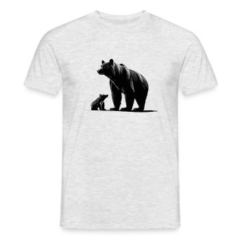Bear Father with Child Gift for Father Dad - Men's T-Shirt - heather grey - Front - AI Model Male 178 dark (178cm)