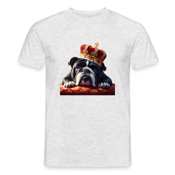 Fauler Hund mit Krone - Männer T-Shirt - Grau meliert - Vorne - AI Model Male 178 dark (178cm)