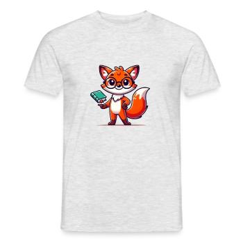 fuchs schlau buch - Männer T-Shirt - Grau meliert - Vorne - AI Model Male 178 dark (178cm)