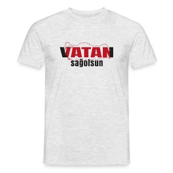 vatan sagolsun v3 - Männer T-Shirt - Grau meliert - Vorne - AI Model Male 178 dark (178cm)