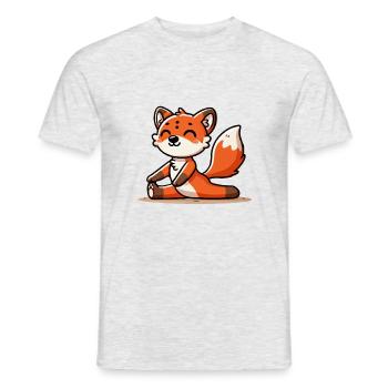 yoga fuchs - Männer T-Shirt - Grau meliert - Vorne - AI Model Male 178 dark (178cm)