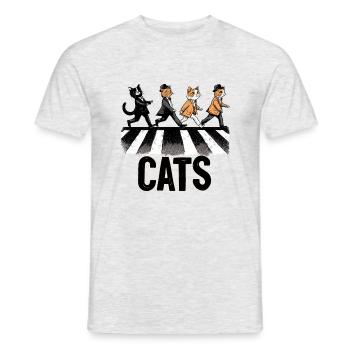 Cats Cat Abbey Road London Katzen Katze - Men's T-Shirt - heather grey - Front - AI Model Male 178 dark (178cm)