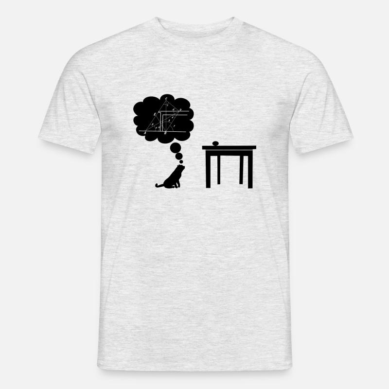 Katze sciencest Springen - Männer T-Shirt - Grau meliert