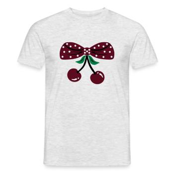 rockabilly kirsebær - Mænd T-shirt - grå meleret - Foran - AI Model Male 178 dark (178cm)