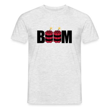 boom lit tnt dynamite explode explosion - Men's T-Shirt - heather grey - Front - AI Model Male 178 dark (178cm)
