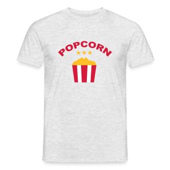 Popcorn Schriftzug Sterne Filme Abend Kino Abend - Männer T-Shirt - Grau meliert - Vorne - AI Model Male 178 dark (178cm)