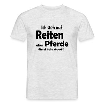 Ich steh auf Reiten - Männer T-Shirt - Grau meliert - Vorne - AI Model Male 178 dark (178cm)