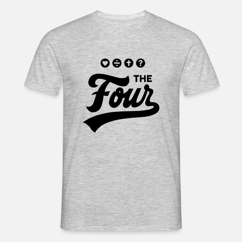 THE FOUR Cursive Bold - Männer T-Shirt - Grau meliert
