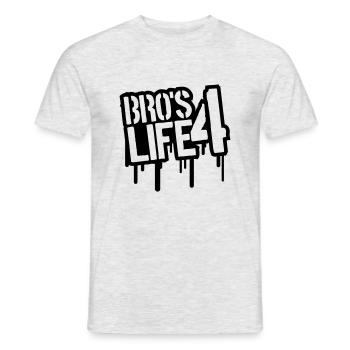 Cool Bros 4 Life Graffiti - Männer T-Shirt - Grau meliert - Vorne - AI Model Male 178 dark (178cm)