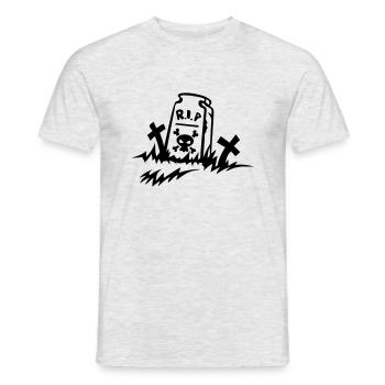 rip reste in peace Grabzeichnung - Männer T-Shirt - Grau meliert - Vorne - AI Model Male 178 dark (178cm)