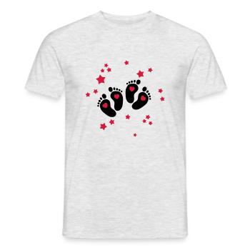 Twins Feet - Zwillings Füße - Männer T-Shirt - Grau meliert - Vorne - AI Model Male 178 dark (178cm)
