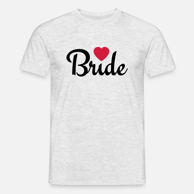 bride with heart 2c - Männer T-Shirt - Grau meliert