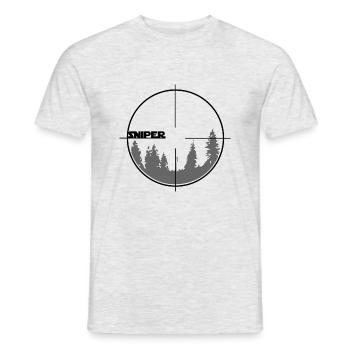 Sniper - Men's T-Shirt - heather grey - Front - AI Model Male 178 dark (178cm)