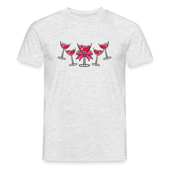 glases wine - Männer T-Shirt - Grau meliert - Vorne - AI Model Male 178 dark (178cm)