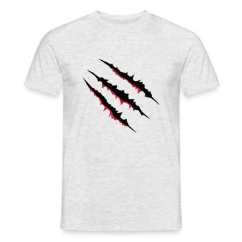 krallen_002 - Männer T-Shirt - Grau meliert - Vorne - AI Model Male 178 dark (178cm)