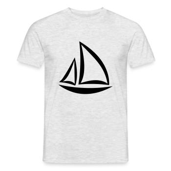 boat - Men's T-Shirt - heather grey - Front - AI Model Male 178 dark (178cm)