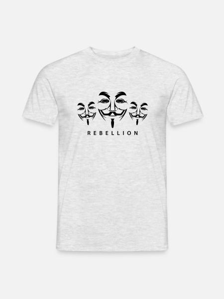 Rébellion anonyme - T-shirt homme - gris chiné