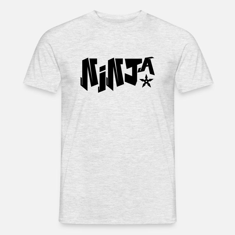 Ninja - Männer T-Shirt - Grau meliert