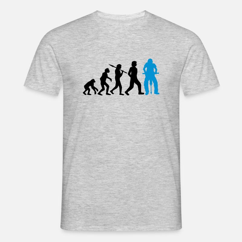 Logo Evolution Presslufthammer - Männer T-Shirt - Grau meliert