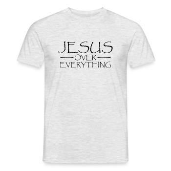 Jésus sur tout - T-shirt homme - gris chiné - Devant - AI Model Male 178 dark (178cm)