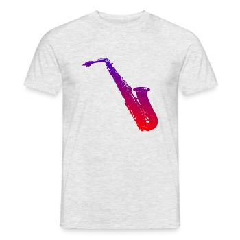 Saxophon - Männer T-Shirt - Grau meliert - Vorne - AI Model Male 178 dark (178cm)