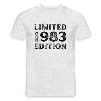 1983 LIMITED EDITION ANNIVERSAIRE METAL FER GRIS - T-shirt homme - gris chiné - Devant - AI Model Male 178 dark (178cm)