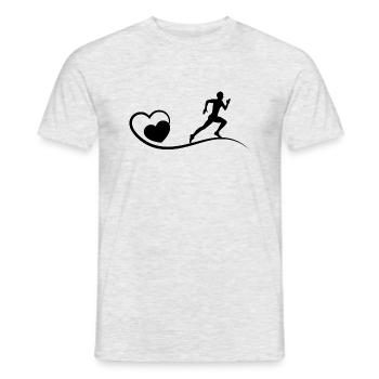 Heart and Running - (2) - Men's T-Shirt - heather grey - Front - AI Model Male 178 dark (178cm)