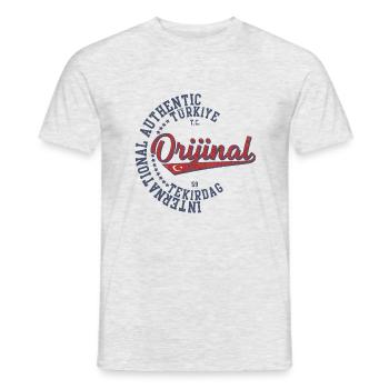 Tekirdağ - Männer T-Shirt - Grau meliert - Vorne - AI Model Male 178 dark (178cm)