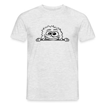 Wahnsinniges Monster hinter Mauer - Männer T-Shirt - Grau meliert - Vorne - AI Model Male 178 dark (178cm)