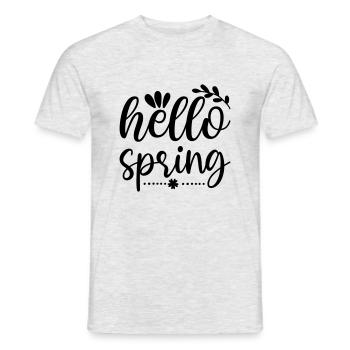 15 Bonjour printemps - T-shirt homme - gris chiné - Devant - AI Model Male 178 dark (178cm)